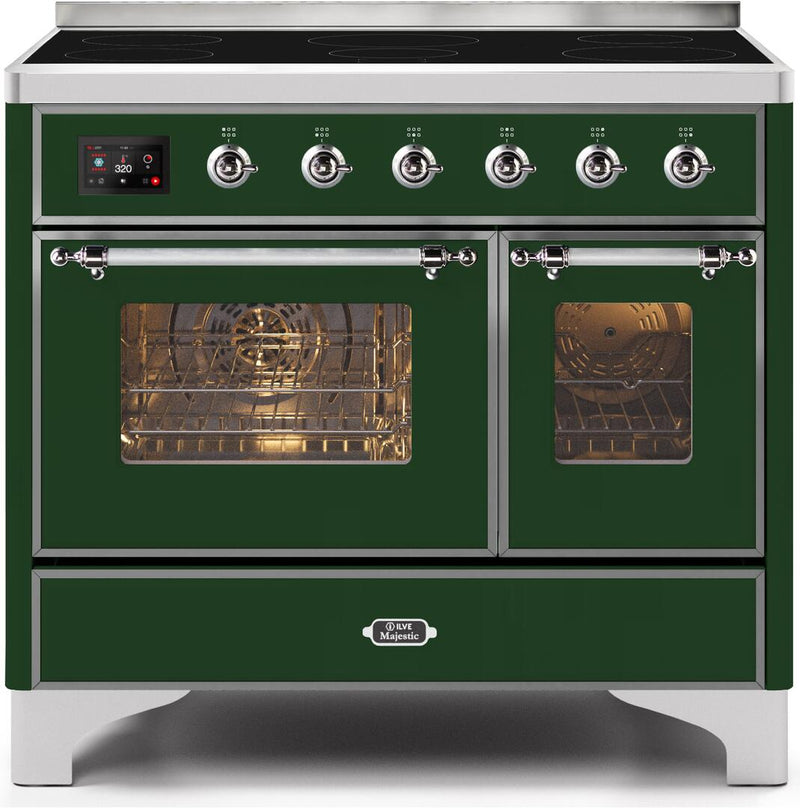 ILVE 40" Majestic II induction Range with 6 Elements - 3.82 cu. ft. Oven - Chrome Trim in Emerald Green (UMDI10NS3EGC)