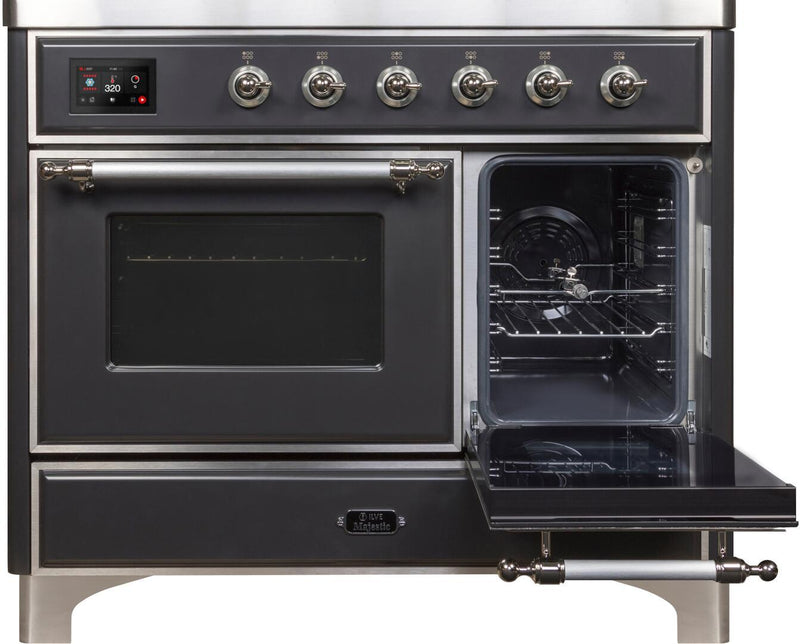 ILVE 40" Majestic II induction Range with 6 Elements - 3.82 cu. ft. Oven - Chrome Trim in Matte Graphite (UMDI10NS3MGC)