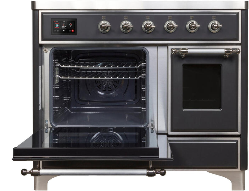 ILVE 40" Majestic II induction Range with 6 Elements - 3.82 cu. ft. Oven - Chrome Trim in Matte Graphite (UMDI10NS3MGC)