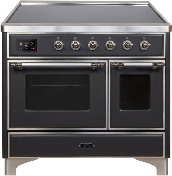 ILVE 40" Majestic II induction Range with 6 Elements - 3.82 cu. ft. Oven - Chrome Trim in Matte Graphite (UMDI10NS3MGC)