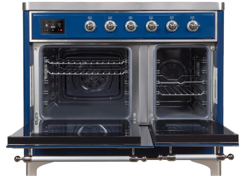 ILVE 40" Majestic II induction Range with 6 Elements - 3.82 cu. ft. Oven - Chrome Trim in Midnight Blue (UMDI10NS3MBC)