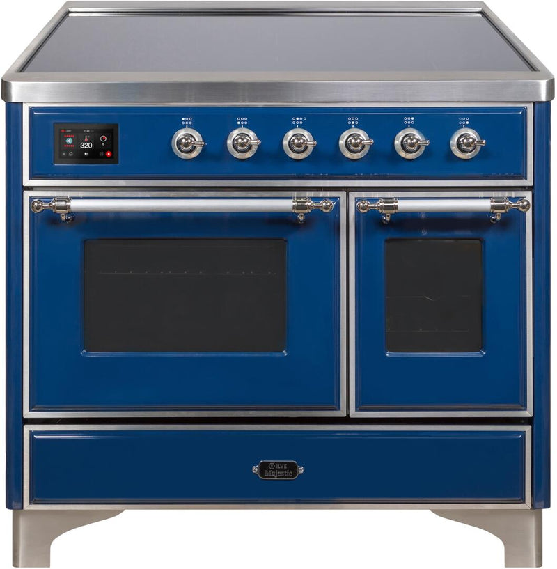 ILVE 40" Majestic II induction Range with 6 Elements - 3.82 cu. ft. Oven - Chrome Trim in Midnight Blue (UMDI10NS3MBC)