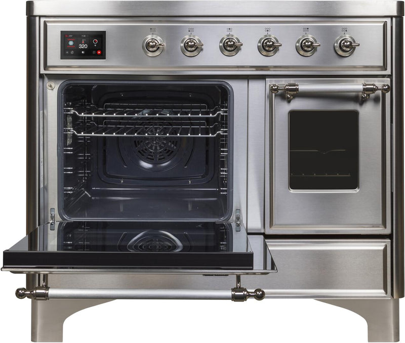 ILVE 40" Majestic II induction Range with 6 Elements - 3.82 cu. ft. Oven - Chrome Trim in Stainless Steel (UMDI10NS3SSC)