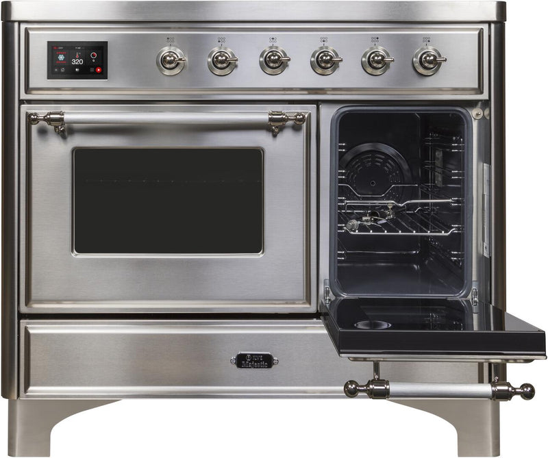 ILVE 40" Majestic II induction Range with 6 Elements - 3.82 cu. ft. Oven - Chrome Trim in Stainless Steel (UMDI10NS3SSC)