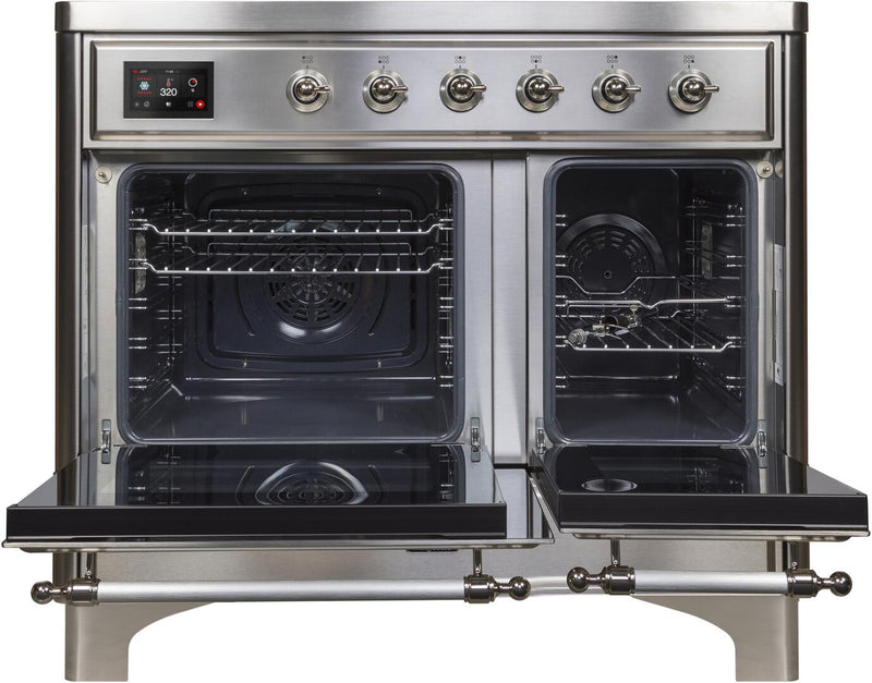 ILVE 40" Majestic II induction Range with 6 Elements - 3.82 cu. ft. Oven - Chrome Trim in Stainless Steel (UMDI10NS3SSC)