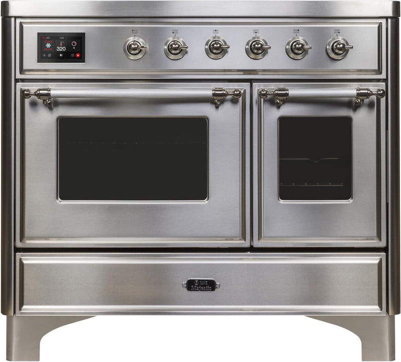 ILVE 40" Majestic II induction Range with 6 Elements - 3.82 cu. ft. Oven - Chrome Trim in Stainless Steel (UMDI10NS3SSC)