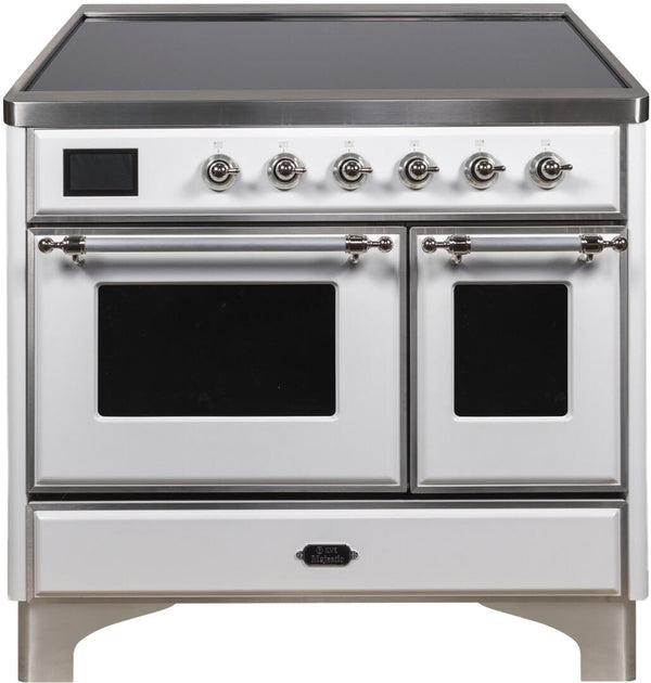 ILVE 40" Majestic II induction Range with 6 Elements - 3.82 cu. ft. Oven - Chrome Trim in White (UMDI10NS3WHC)