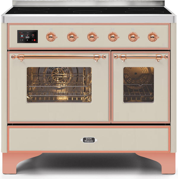 ILVE 40" Majestic II induction Range with 6 Elements - 3.82 cu. ft. Oven - Copper Trim in Antique White (UMDI10NS3AWP)