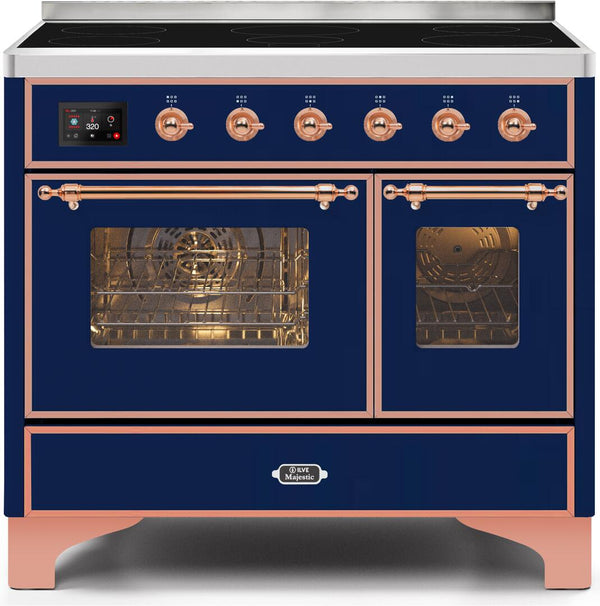 ILVE 40" Majestic II induction Range with 6 Elements - 3.82 cu. ft. Oven - Copper Trim in Midnight Blue (UMDI10NS3MBP)