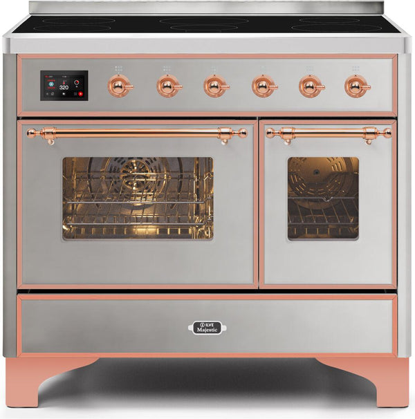 ILVE 40" Majestic II induction Range with 6 Elements - 3.82 cu. ft. Oven - Copper Trim in Stainless Steel (UMDI10NS3SSP)