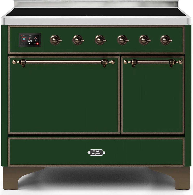 ILVE 40" Majestic II induction Range with 6 Elements - Dual Oven - TFT Control Display in Emerald Green (UMDI10QNS3EGB)