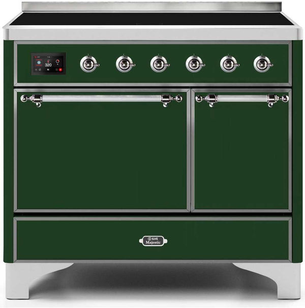 ILVE 40" Majestic II induction Range with 6 Elements - Dual Oven - TFT Control Display in Emerald Green (UMDI10QNS3EGC)