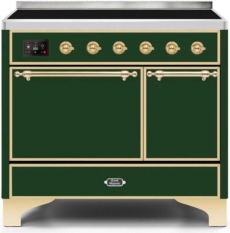 ILVE 40" Majestic II induction Range with 6 Elements - Dual Oven - TFT Control Display in Emerald Green (UMDI10QNS3EGG)