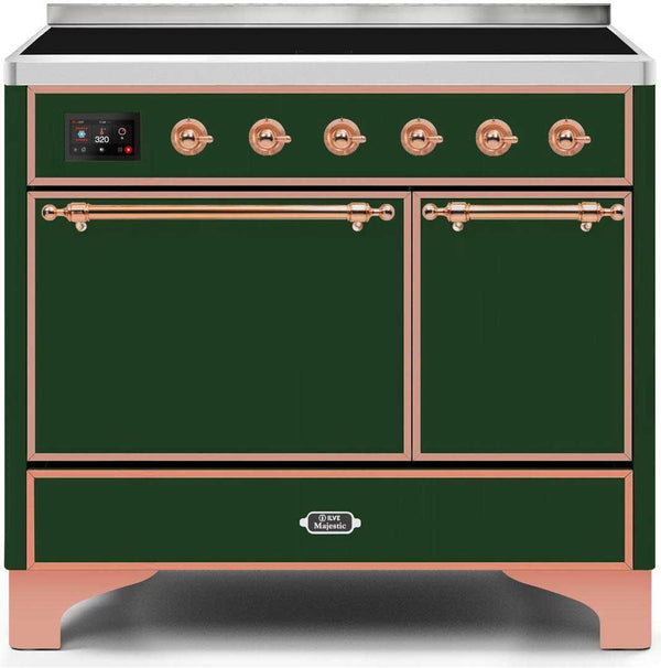 ILVE 40" Majestic II induction Range with 6 Elements - Dual Oven - TFT Control Display in Emerald Green (UMDI10QNS3EGP)