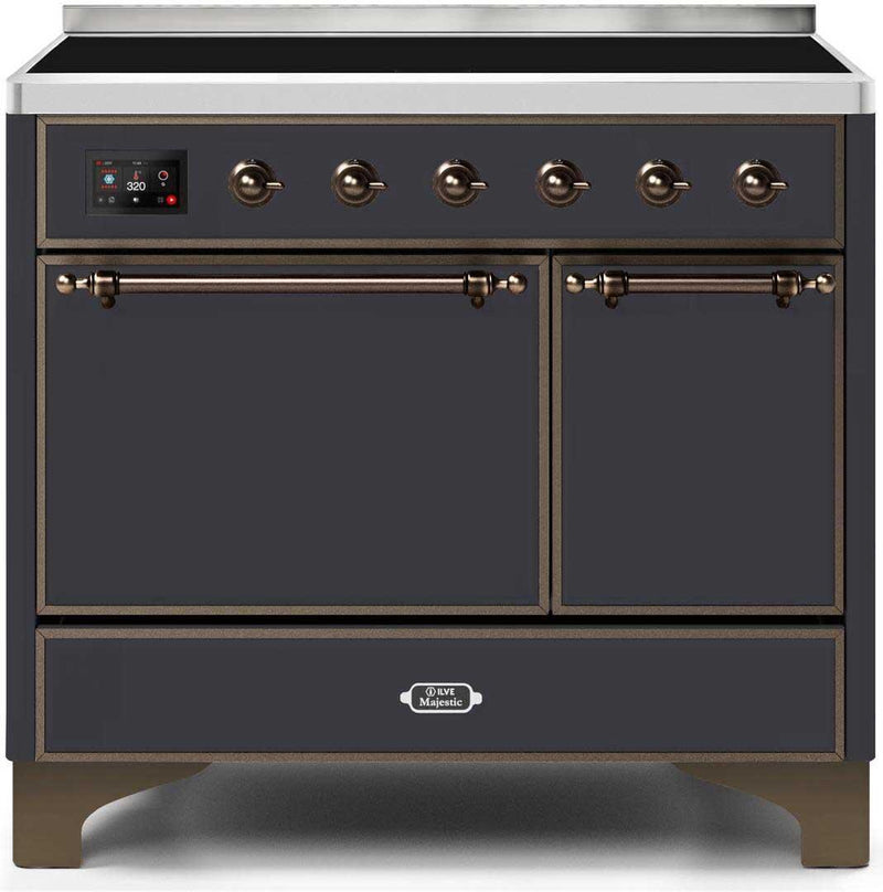 ILVE 40" Majestic II induction Range with 6 Elements - Dual Oven - TFT Control Display in Matte Graphite (UMDI10QNS3MGB)