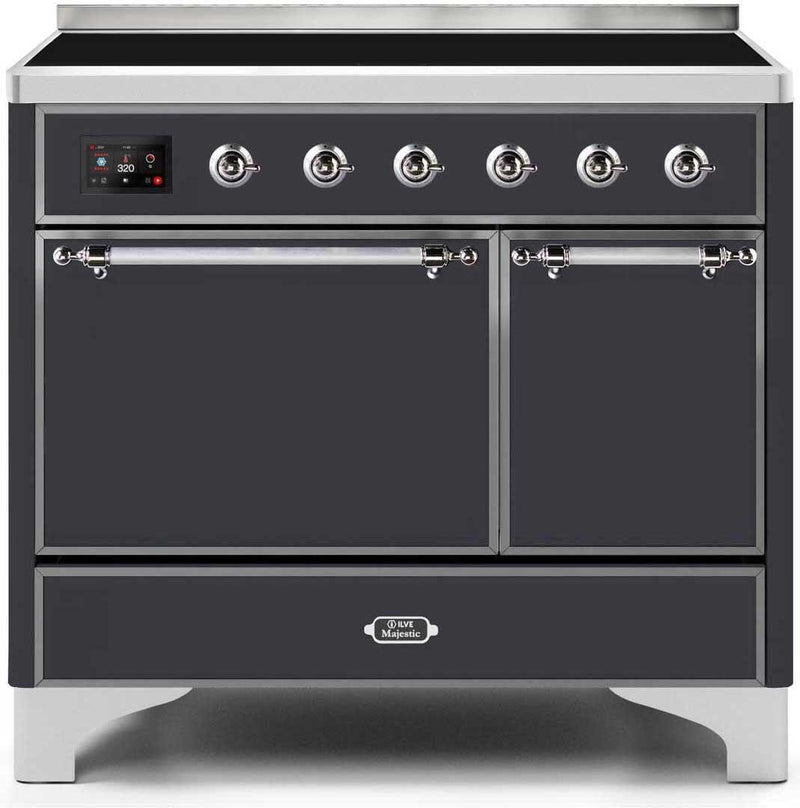 ILVE 40" Majestic II induction Range with 6 Elements - Dual Oven - TFT Control Display in Matte Graphite (UMDI10QNS3MGC)