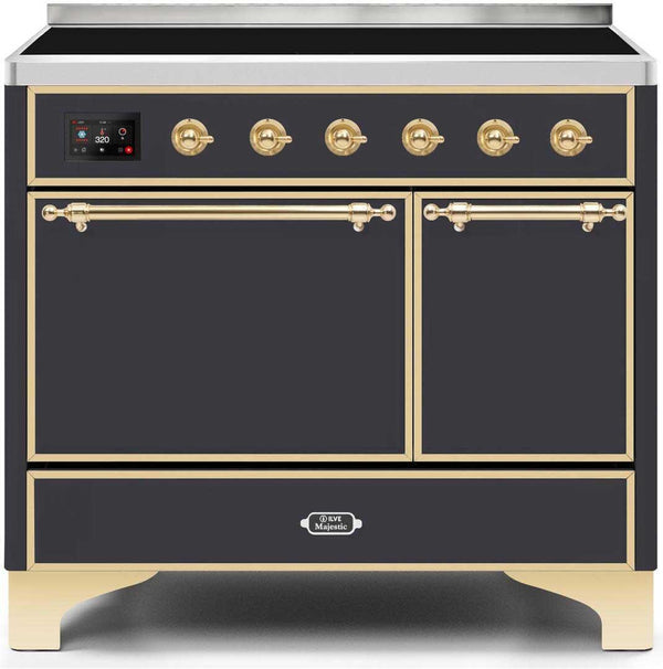 ILVE 40" Majestic II induction Range with 6 Elements - Dual Oven - TFT Control Display in Matte Graphite (UMDI10QNS3MGG)