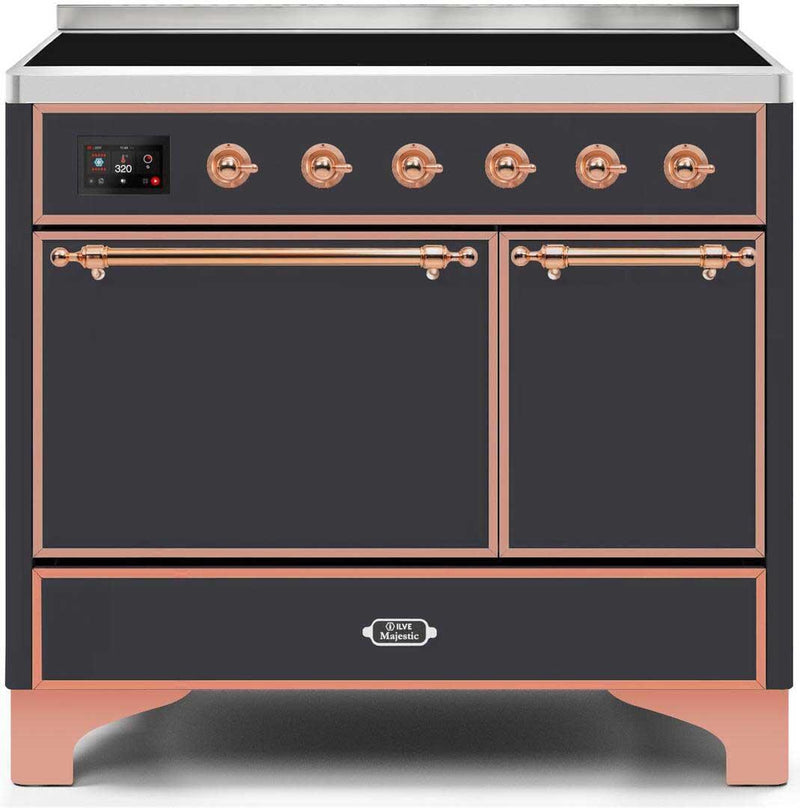 ILVE 40" Majestic II induction Range with 6 Elements - Dual Oven - TFT Control Display in Matte Graphite (UMDI10QNS3MGP)