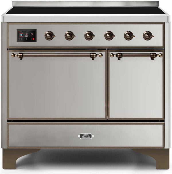 ILVE 40" Majestic II induction Range with 6 Elements - Dual Oven - TFT Control Display in Stainless Steel (UMDI10QNS3SSB)