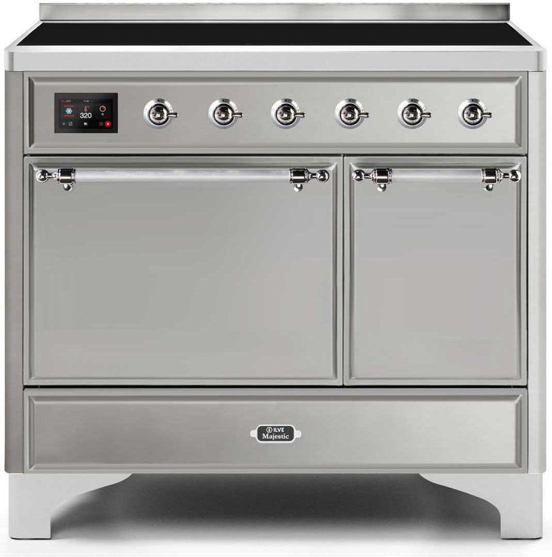 ILVE 40" Majestic II induction Range with 6 Elements - Dual Oven - TFT Control Display in Stainless Steel (UMDI10QNS3SSC)