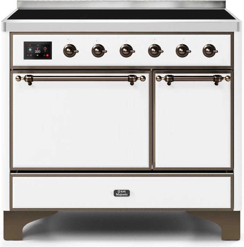 ILVE 40" Majestic II induction Range with 6 Elements - Dual Oven - TFT Control Display in White (UMDI10QNS3WHB)