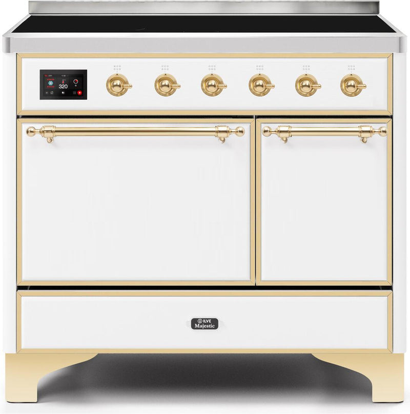 ILVE 40" Majestic II induction Range with 6 Elements - Dual Oven - TFT Control Display in White (UMDI10QNS3WHG)