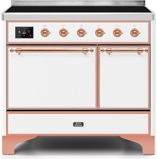 ILVE 40" Majestic II induction Range with 6 Elements - Dual Oven - TFT Control Display in White (UMDI10QNS3WHP)