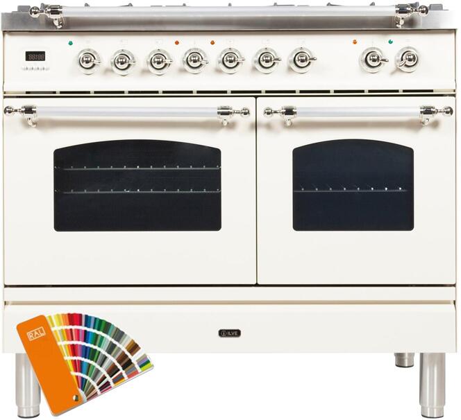 ILVE 40" Nostalgie - Dual Fuel Range with 5 Sealed Brass Burners - 3.55 cu. ft. Oven - Griddle in Custom RAL Color (UPDN100FDMPRALX)