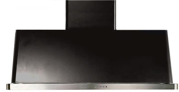 ILVE 48" Majestic Glossy Black Wall Mount Range Hood with 600 CFM Blower - Auto-off Function (UAM120BK)