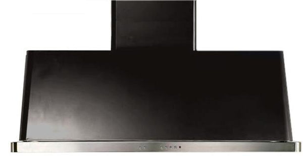 ILVE 48" Majestic Glossy Black Wall Mount Range Hood with 600 CFM Blower - Auto-off Function (UAM120N)