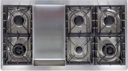 ILVE 48" Majestic II Dual Fuel Range with 8 Sealed Brass Burners and Griddle - 5.62 cu. ft. Oven - Brass (UM12FDQNS3EGG)