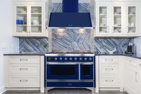 ILVE 48" Majestic Midnight Blue Wall Mount Range Hood with 600 CFM Blower - Auto-off Function (UAM120MB)