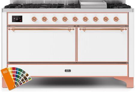 ILVE 60" Majestic II Dual Fuel Range with 9 Sealed Burners - Griddle - Dual Oven - Custom RAL Color (UM15FDQNS3RALP)