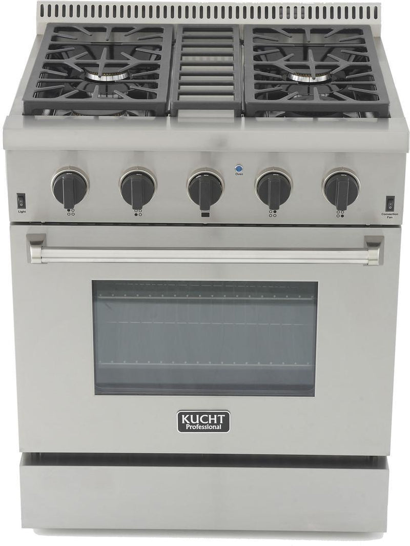 Kucht 30" 4.2 cu. ft. PropaneAll  Gas Range with Convection Oven in Stainless Steel (KRG3080U)