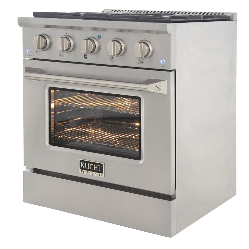 Kucht Professional 30" 4.2 cu. ft. Gas Range - Sealed Burners and Convection Oven in Stainless Steel (KNG301U)