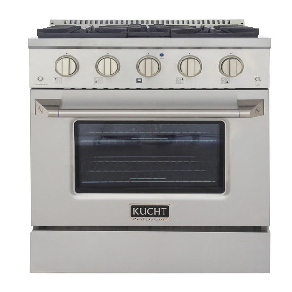 Kucht Professional 30" 4.2 cu. ft. Gas Range - Sealed Burners and Convection Oven in Stainless Steel (KNG301U)