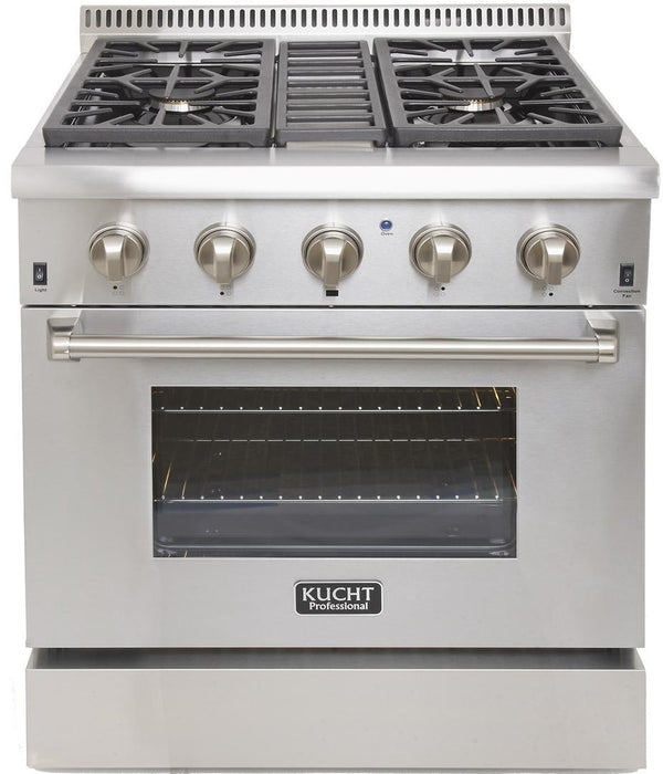 Kucht Professional 30 in. 4.2 cu. ft. Dual Fuel Range in Stainless Steel (KRD306F-S)