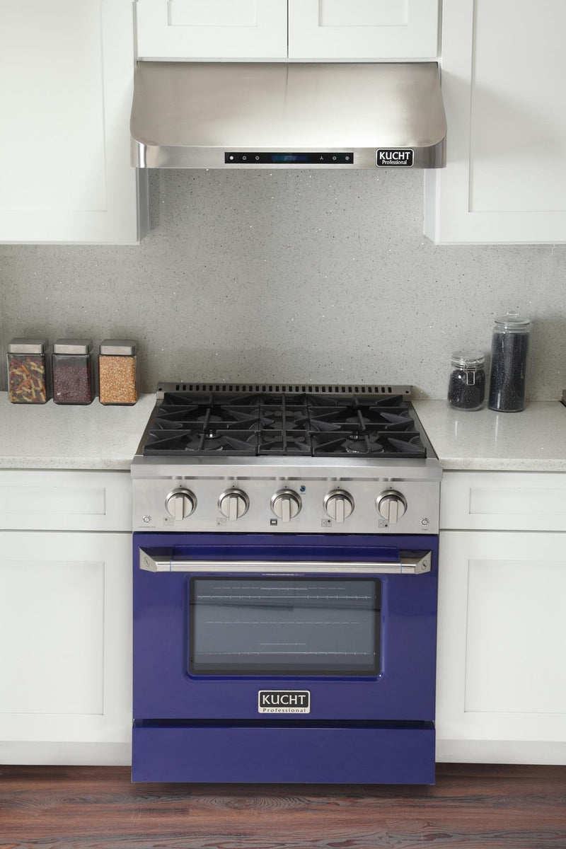 Kucht Professional 30 in. 4.2 cu. ft. Gas Range - Sealed Burners and Convection Oven in Blue (KNG301-B)