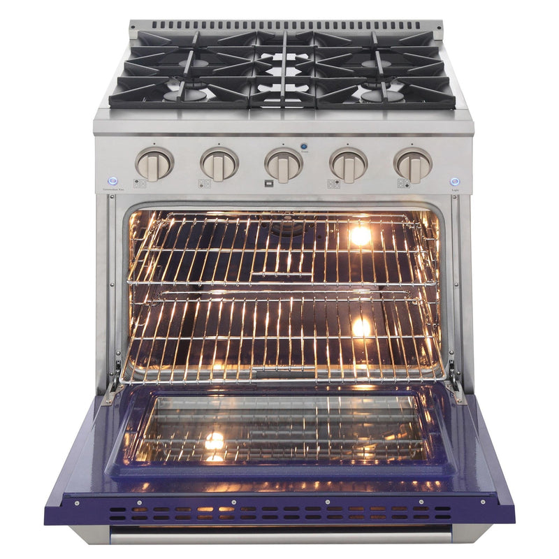 Kucht Professional 30 in. 4.2 cu. ft. Gas Range - Sealed Burners and Convection Oven in Blue (KNG301-B)