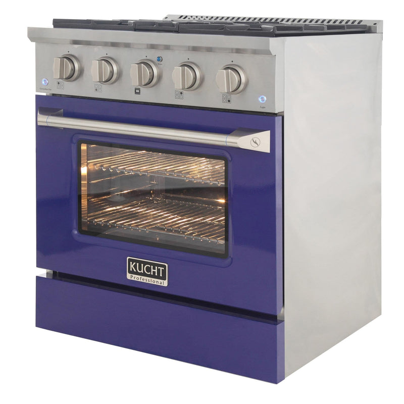 Kucht Professional 30 in. 4.2 cu. ft. Gas Range - Sealed Burners and Convection Oven in Blue (KNG301-B)