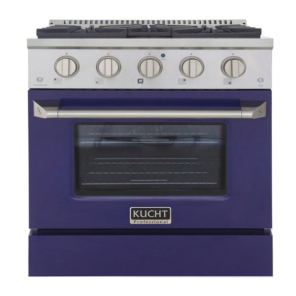 Kucht Professional 30 in. 4.2 cu. ft. Gas Range - Sealed Burners and Convection Oven in Blue (KNG301-B)