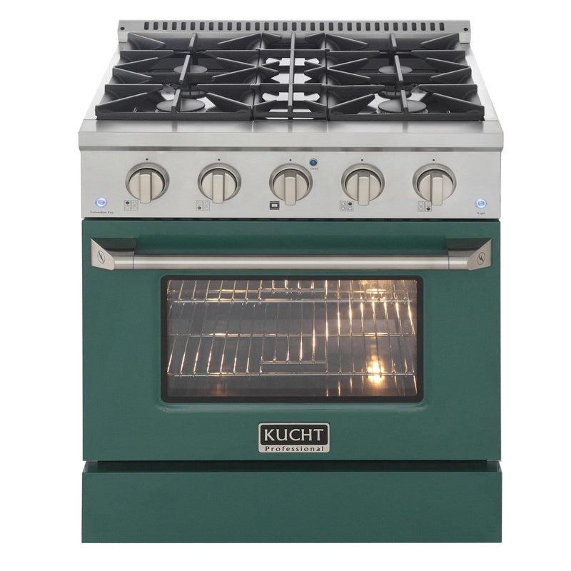 Kucht Professional 30 in. 4.2 cu. ft. Gas Range - Sealed Burners and Convection Oven in Green (KNG301-G)