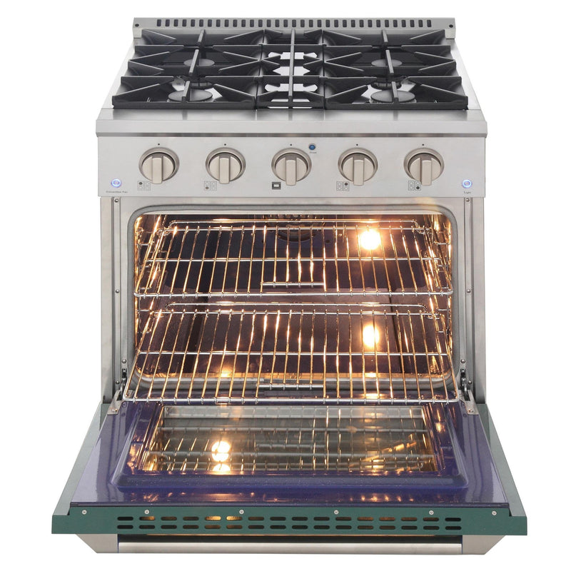 Kucht Professional 30 in. 4.2 cu. ft. Gas Range - Sealed Burners and Convection Oven in Green (KNG301-G)