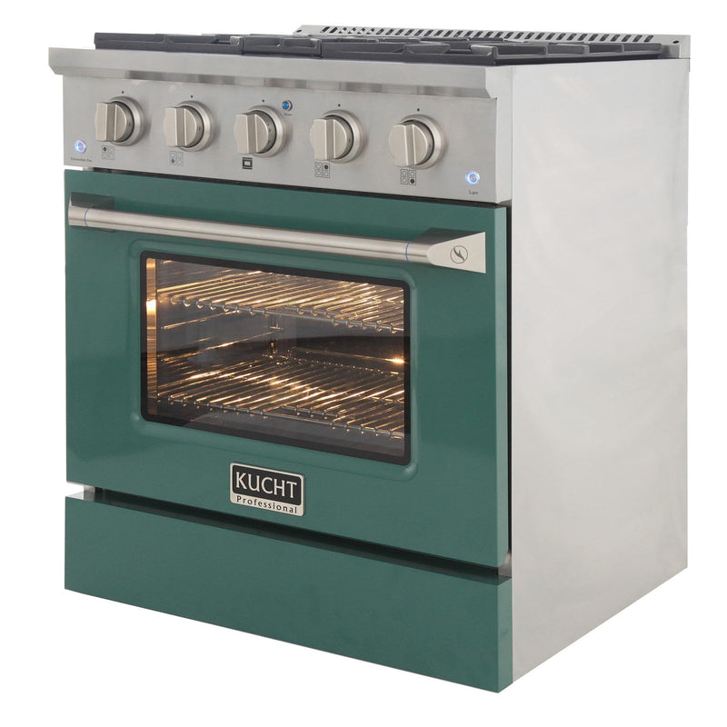 Kucht Professional 30 in. 4.2 cu. ft. Gas Range - Sealed Burners and Convection Oven in Green (KNG301-G)