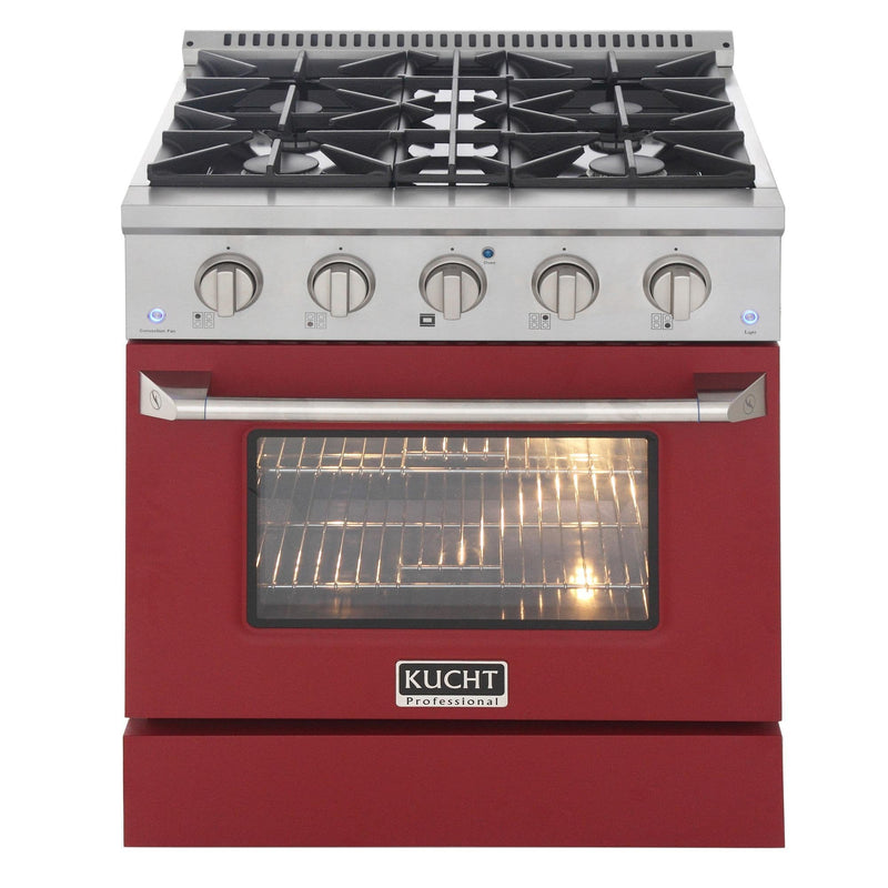 Kucht Professional 30 in. 4.2 cu. ft. Gas Range - Sealed Burners and Convection Oven in Red (KNG301-R)