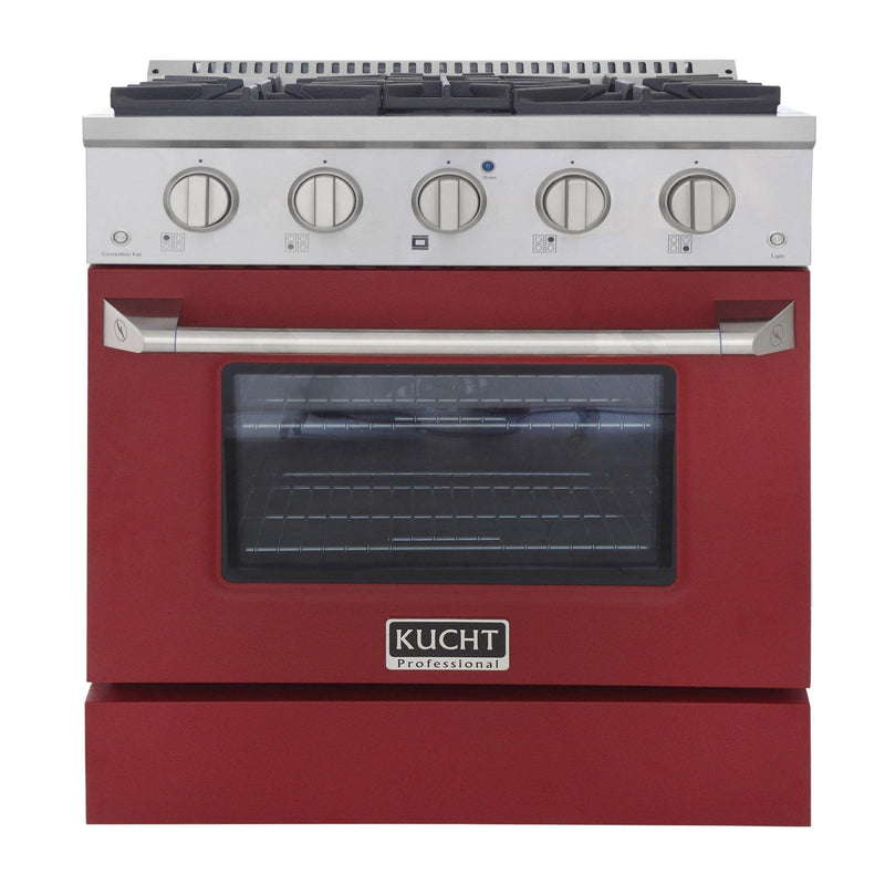 Kucht Professional 30 in. 4.2 cu. ft. Gas Range - Sealed Burners and Convection Oven in Red (KNG301-R)