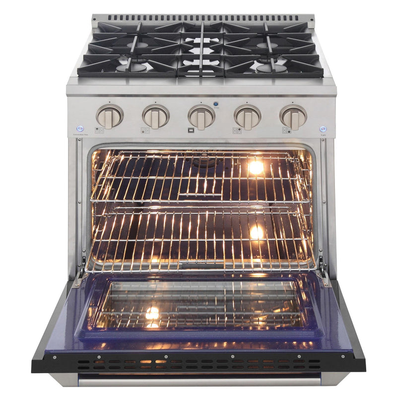 Kucht Professional 30 in. 4.2 cu. ft. Gas Range - Sealed Burners and Convection Oven in White (KNG301-W)