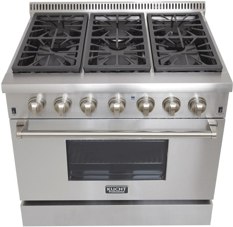 Kucht Professional 36" 5.2 cu. ft. Dual Fuel Range in Stainless Steel (KRD366F)