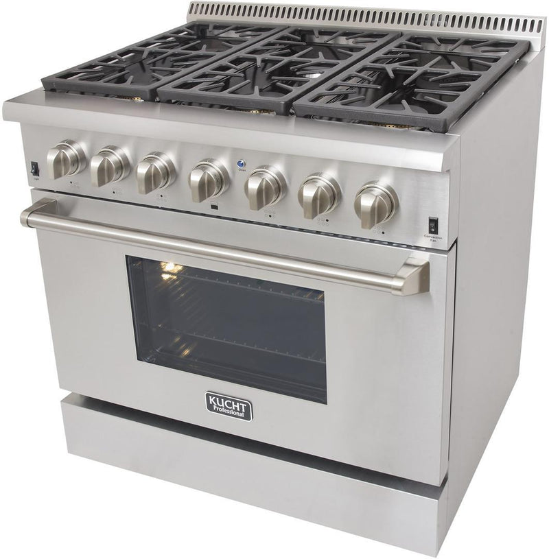 Kucht Professional 36" 5.2 cu. ft. Dual Fuel Range in Stainless Steel (KRD366F)