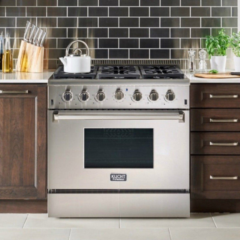 Kucht Professional 36" 5.2 cu. ft. Dual Fuel Range in Stainless Steel (KRD366F)